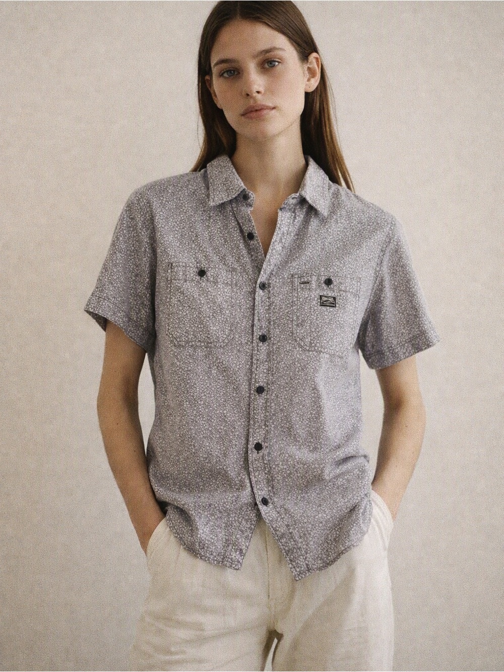 Denim & Supply Ralph Lauren Floral Button L 90s Minimalist Preppy Americana